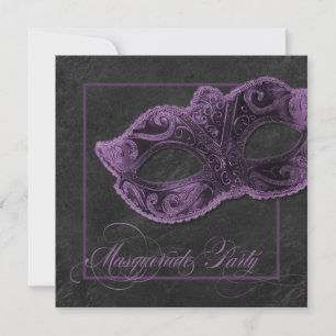 Invitation à la mascarade party - Violet et noir