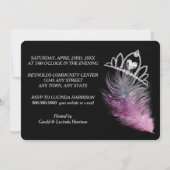 Invitation à la mascarade rose vif Quinceanera (Dos)