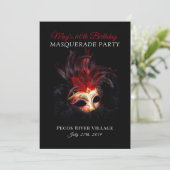 Invitation à la mascarade rouge et noire (Debout devant)