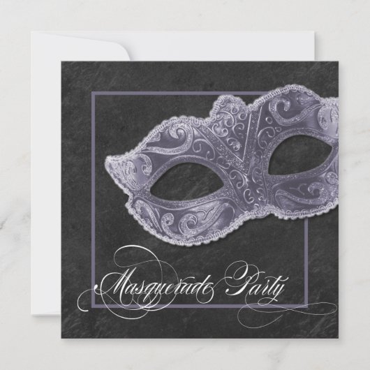 Invitation à la masquerade party - Gris ardu (Devant)
