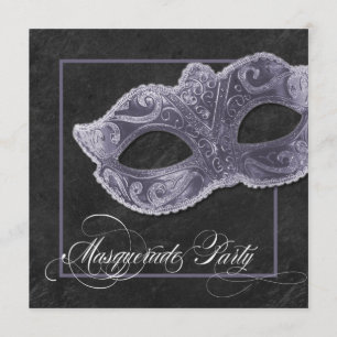 Invitation à la masquerade party - Gris ardu