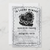 Invitation À la Mémoire de Black Scribble Cake 30e Anniversai (Devant)