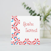 Invitation à la menthe à bonbons (Debout devant)