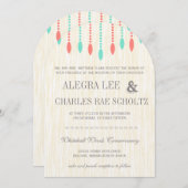 Invitation à la menthe et au corail de Bohême (Devant / Derrière)