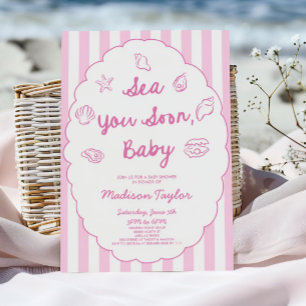 Invitation À la mer bientôt, bébé Coquillage Fête de naissanc