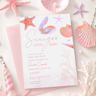 Invitation À la mer bientôt esthétique corail violet pour la 