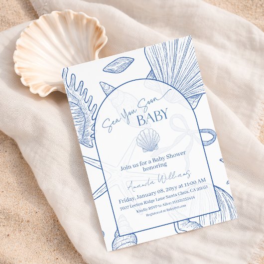 Invitation À la Mer Bientôt Garçon Bleu Sous La Douche de Béb