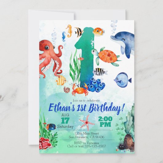 Invitation à la mer pour le 1er anniversaire (Devant)