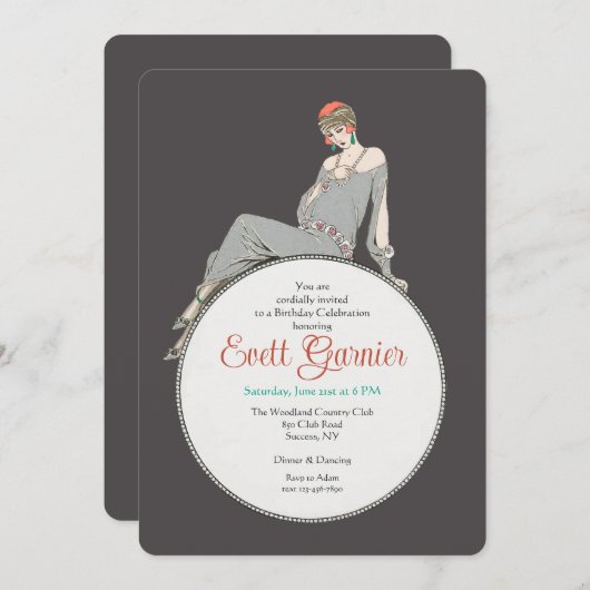 Invitation à la Mode Art Déco (Devant / Derrière)