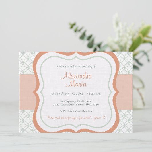 Invitation à la mode de baptême de dévouement de (Debout devant)