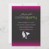 Invitation à la mode de cocktail (fuschia) (Devant)
