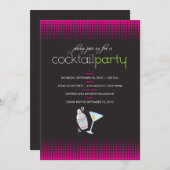 Invitation à la mode de cocktail (fuschia) (Devant / Derrière)