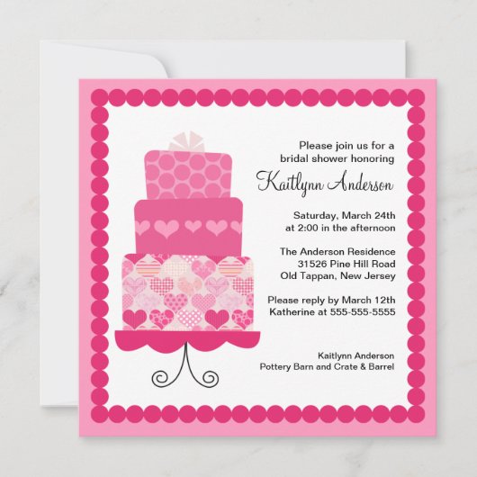 Invitation à la mode de Fête de la mariée de (Devant)