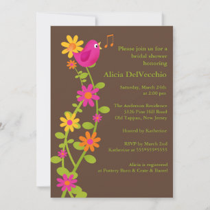 Invitation à la mode de Fête de la mariée d'oiseau