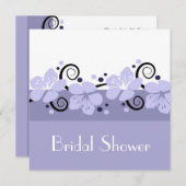 Invitation à la mode de Fête de la mariée - fleurs (Devant / Derrière)