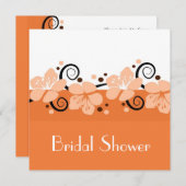 Invitation à la mode de Fête de la mariée - fleurs (Devant / Derrière)