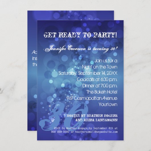 Invitation à la mode de partie de Bokeh (Devant / Derrière)