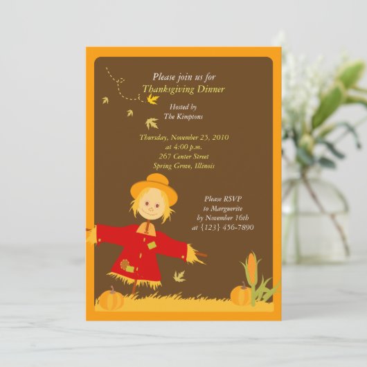 Invitation à la moisson d'automne de Thanksgiving (Debout devant)
