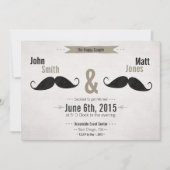 Invitation à la moustache Mariage gay (Devant)