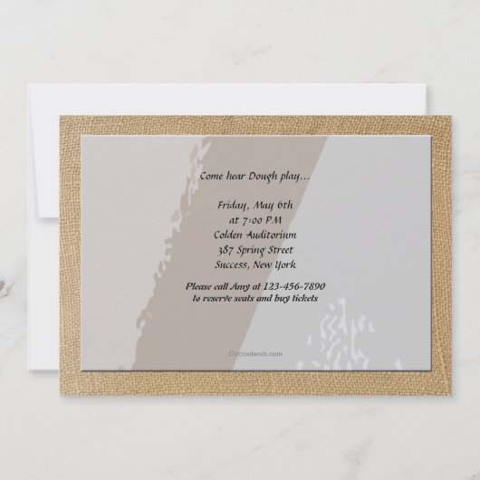 Invitation à la musique saxophone et en feuille (Dos)