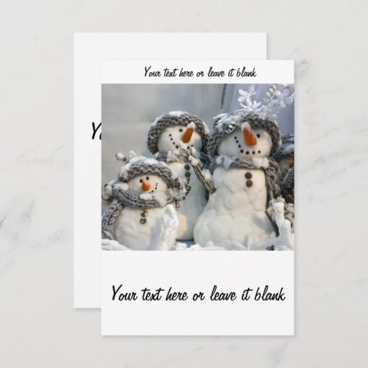 Invitation à la neige de Noël (Devant / Derrière)