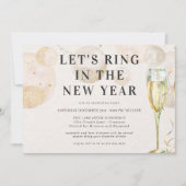 Invitation À la nouvelle année | Champagne pétillant (Devant)