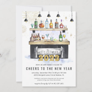 Invitation À la nouvelle année Fête de cocktails des Fêtes