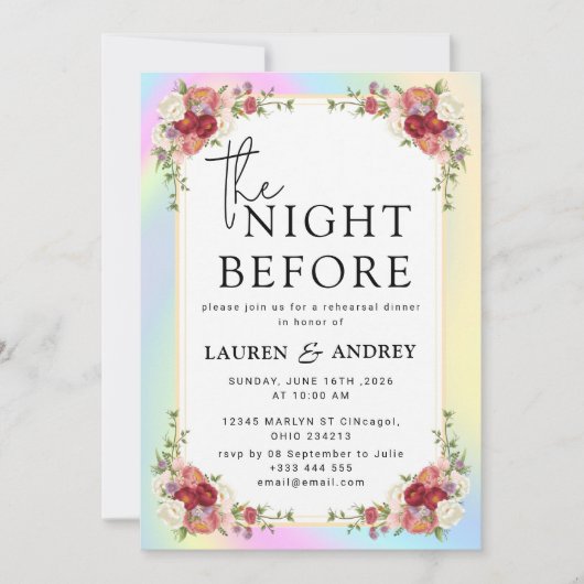 Invitation à la Nuit Avant le Mariage (Devant)