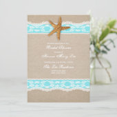 Invitation à la nuptiale de la dentelle de Burlap (Debout devant)