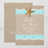 Invitation à la nuptiale de la dentelle de Burlap (Devant / Derrière)