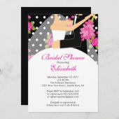 Invitation à la nuptiale de la mariée florale rose (Devant / Derrière)