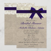 Invitation à la nuptiale de la Navy Blue Lace Burl (Devant / Derrière)