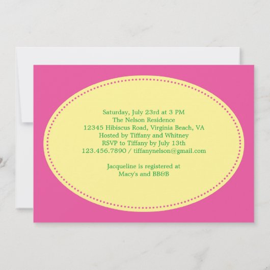 Invitation à la nuptiale de l'Hibiscus d'Hawaï (Dos)