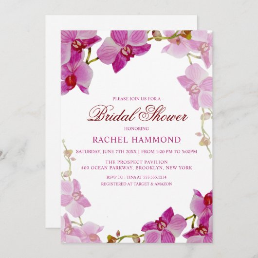 Invitation à la nuptiale de l'orchidée tropicale (Devant / Derrière)