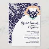 Invitation à la nuptiale d'une mariée de dentelle  (Devant / Derrière)