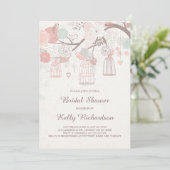 Invitation à la nuptiale en cage à oiseaux rose (Debout devant)
