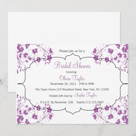 Invitation à la nuptiale florale (Devant / Derrière)