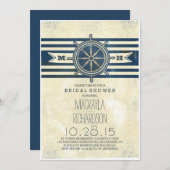invitation à la nuptiale marine vintage (Devant / Derrière)