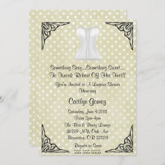 Invitation à la nuptiale White Corset Lingerie (Devant / Derrière)