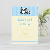 Invitation à la Panda Party - Blue & Cream (Debout devant)