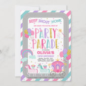 Invitation à la parade d'anniversaire Pink Princes (Devant)