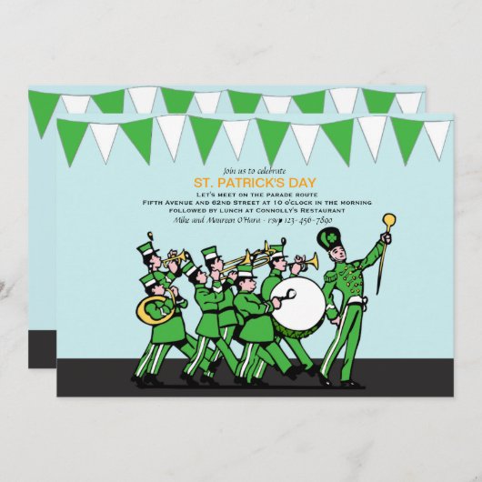 Invitation à la parade de la Saint-Patrick (Devant / Derrière)