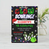 Invitation à la partie de Noël Glow Bowling (Debout devant)