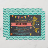 Invitation à la Parties scintillant de corail d'or (Devant / Derrière)