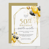 Invitation à la Parties scintillant des ballons no (Devant / Derrière)