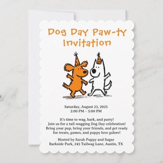 Invitation à la Paw-tie de Jour de Chien – Fête de (Devant)