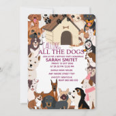 Invitation à la pawty de l'anniversaire de chien d (Devant)