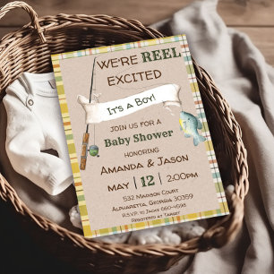 Invitation à la pêche Boy Baby shower Invitation