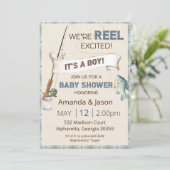 Invitation à la pêche Boy Baby shower Invitation (Debout devant)
