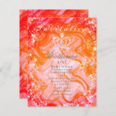 Invitation à la pêche Orange Gradient Crown (Devant / Derrière)